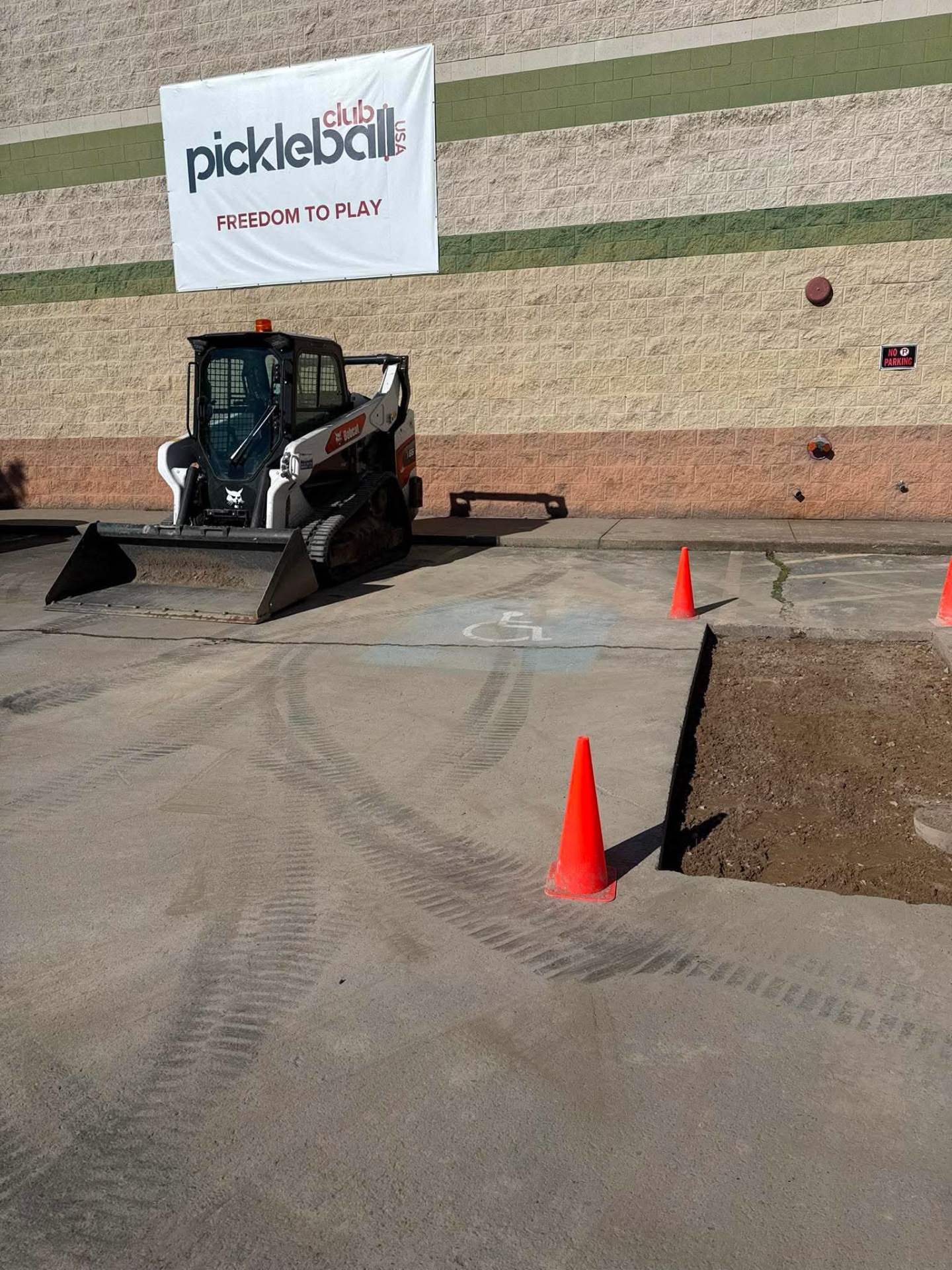 Concrete cut and excavation at Pickleball Club USA